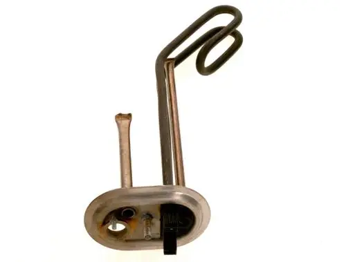 Heizeinsatz von Bosch mit einem gebogenen Metallrahmen, der eine Kappe mit Öffnungen zur Befestigung und einen Anschluss für die Stromversorgung aufweist.